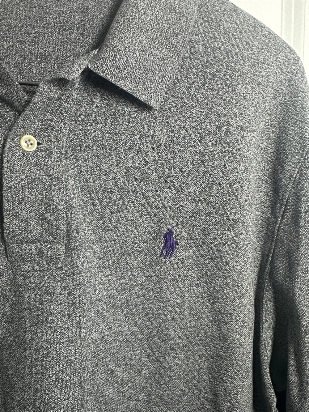 Polo by Ralph Lauren Men’s Long Sleeve Heather Gray Polo Shirt XL